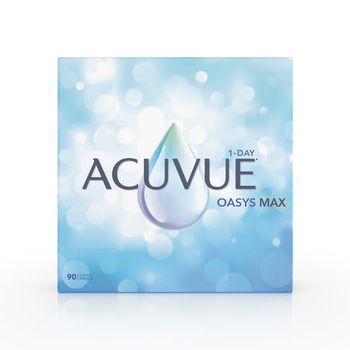 Zu sehen ist eine Packung Acuvue Oasys Max Linsen